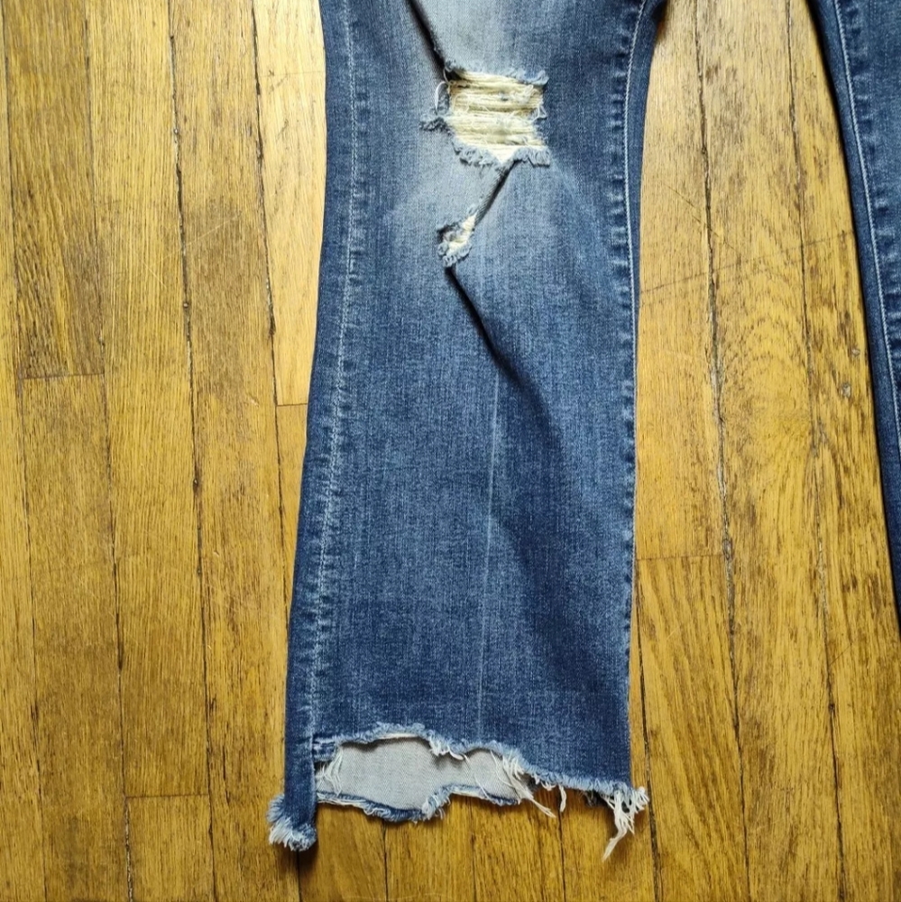Mother Blue Denim Jeans NWT Medium Wash The Insider Crop Step Chew Women's 33 - Picture 5 of 16